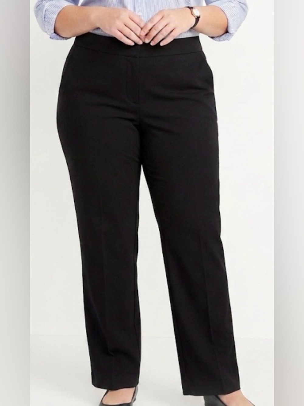 Talbots Factory Black Trousers Pant Size 16 Cotton‎ Rayon Spandex Stretch Office